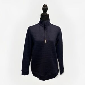 Emily Daniel’s Women’s 1/4 Zip Pullover Long Sleeve Sweater Size Small Navy